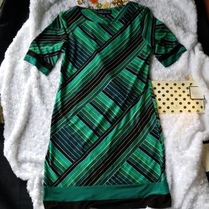 karin stevens multi-green colored dress